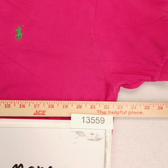 Polo by Ralph Lauren Collared Short Sleeve Polo Shirt Mens Size Large L Pink - Picture 6 of 9